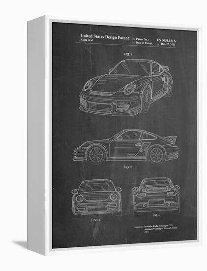 PP994-Chalkboard Porsche 911 with Spoiler Patent Poster-Cole Borders-Framed Premier Image Canvas