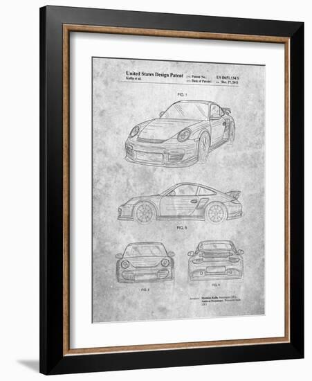 PP994-Slate Porsche 911 with Spoiler Patent Poster-Cole Borders-Framed Giclee Print