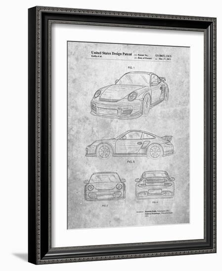 PP994-Slate Porsche 911 with Spoiler Patent Poster-Cole Borders-Framed Giclee Print