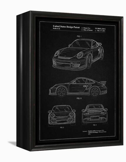 PP994-Vintage Black Porsche 911 with Spoiler Patent Poster-Cole Borders-Framed Premier Image Canvas