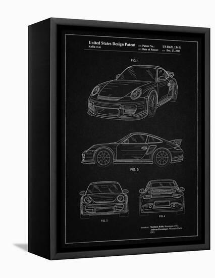 PP994-Vintage Black Porsche 911 with Spoiler Patent Poster-Cole Borders-Framed Premier Image Canvas