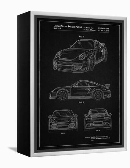 PP994-Vintage Black Porsche 911 with Spoiler Patent Poster-Cole Borders-Framed Premier Image Canvas