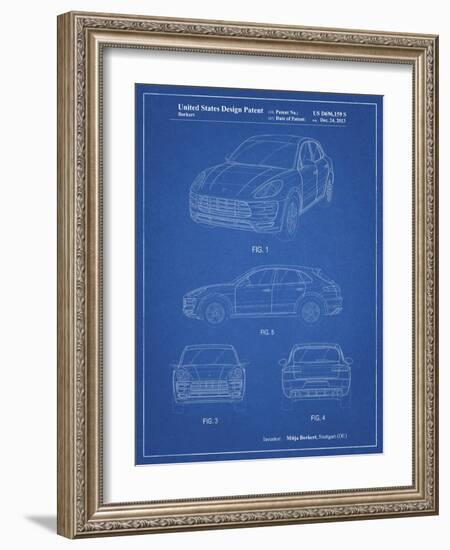 PP995-Blueprint Porsche Cayenne Patent Poster-Cole Borders-Framed Giclee Print