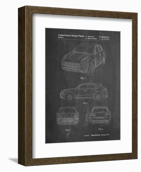 PP995-Chalkboard Porsche Cayenne Patent Poster-Cole Borders-Framed Giclee Print