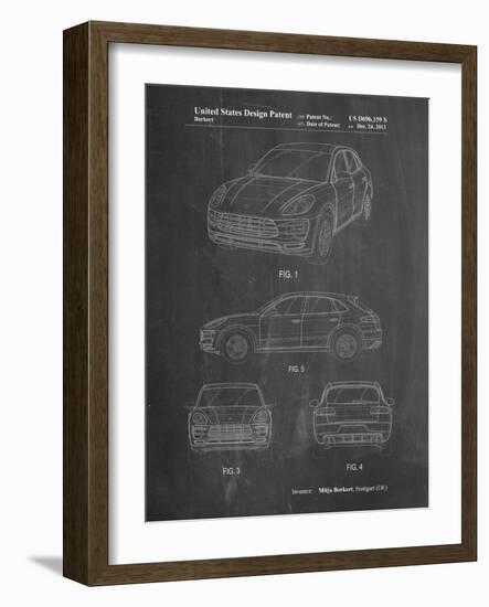 PP995-Chalkboard Porsche Cayenne Patent Poster-Cole Borders-Framed Giclee Print