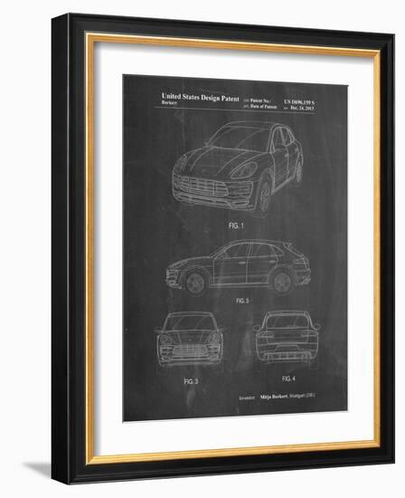 PP995-Chalkboard Porsche Cayenne Patent Poster-Cole Borders-Framed Giclee Print