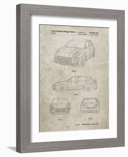 PP995-Sandstone Porsche Cayenne Patent Poster-Cole Borders-Framed Giclee Print