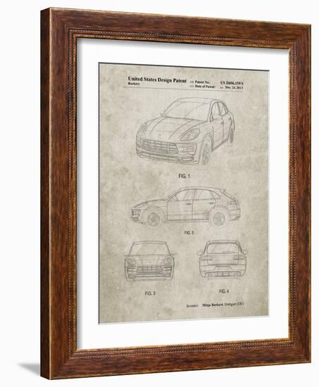 PP995-Sandstone Porsche Cayenne Patent Poster-Cole Borders-Framed Giclee Print