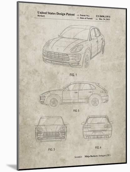 PP995-Sandstone Porsche Cayenne Patent Poster-Cole Borders-Mounted Giclee Print
