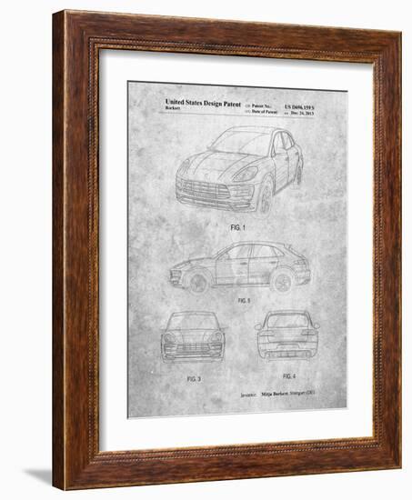 PP995-Slate Porsche Cayenne Patent Poster-Cole Borders-Framed Giclee Print