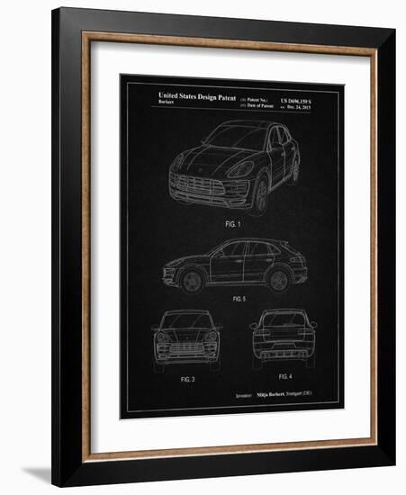 PP995-Vintage Black Porsche Cayenne Patent Poster-Cole Borders-Framed Giclee Print