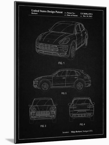 PP995-Vintage Black Porsche Cayenne Patent Poster-Cole Borders-Mounted Giclee Print