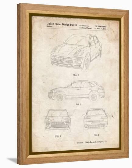 PP995-Vintage Parchment Porsche Cayenne Patent Poster-Cole Borders-Framed Premier Image Canvas