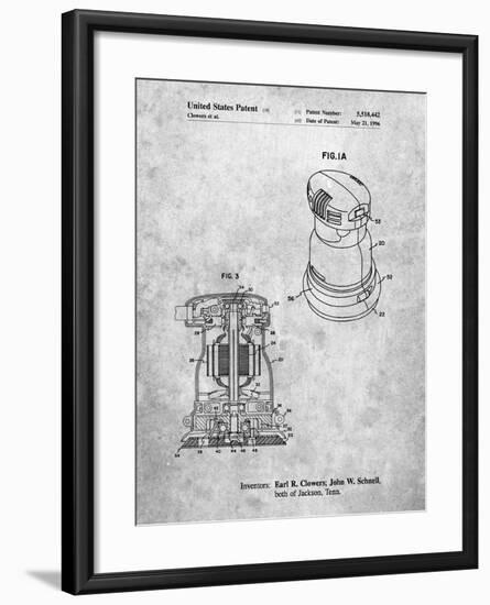 PP998-Slate Porter Cable Palm Grip Sander Patent Poster-Cole Borders-Framed Giclee Print