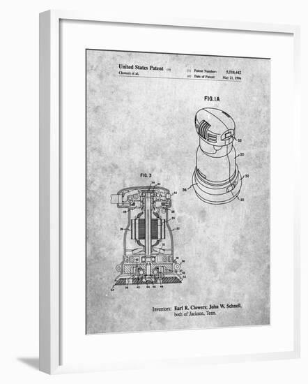 PP998-Slate Porter Cable Palm Grip Sander Patent Poster-Cole Borders-Framed Giclee Print