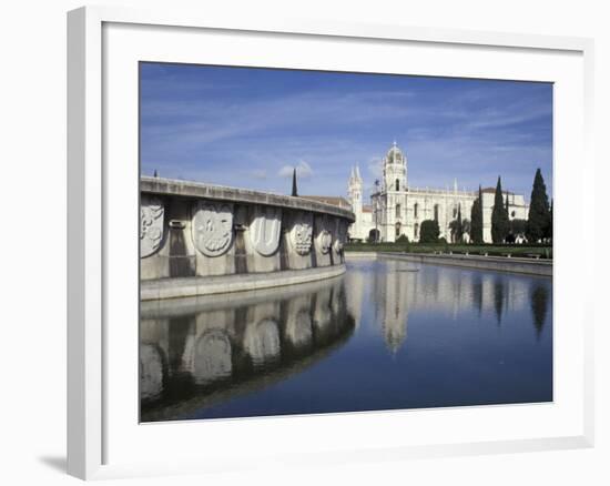 Praca do Imperio Fountain and Jeronimos Monastery, Lisbon, Portugal-Michele Molinari-Framed Photographic Print