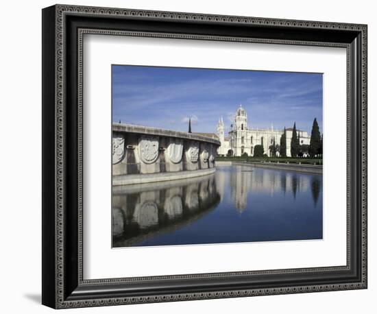 Praca do Imperio Fountain and Jeronimos Monastery, Lisbon, Portugal-Michele Molinari-Framed Photographic Print