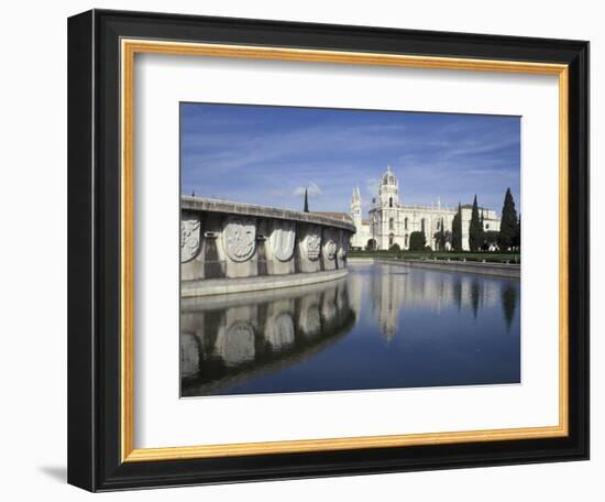 Praca do Imperio Fountain and Jeronimos Monastery, Lisbon, Portugal-Michele Molinari-Framed Photographic Print