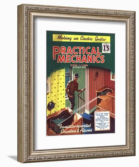 Practical Mechanics, Burglar Alarms Magazine, UK, 1950-null-Framed Giclee Print