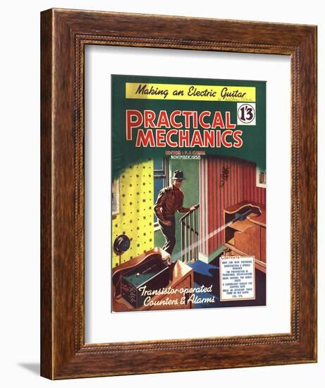 Practical Mechanics, Burglar Alarms Magazine, UK, 1950-null-Framed Giclee Print