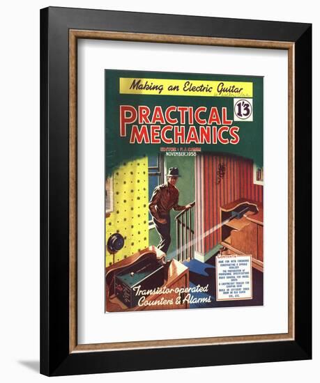 Practical Mechanics, Burglar Alarms Magazine, UK, 1950-null-Framed Giclee Print
