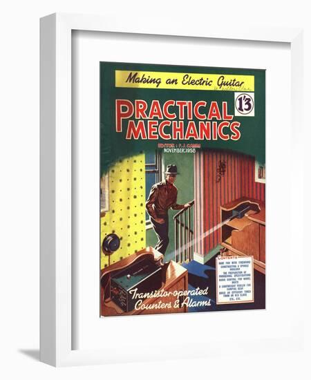 Practical Mechanics, Burglar Alarms Magazine, UK, 1950-null-Framed Giclee Print