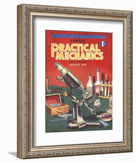 Practical Mechanics, Microscopes, Chemistry Sets Magazine, UK, 1953-null-Framed Giclee Print