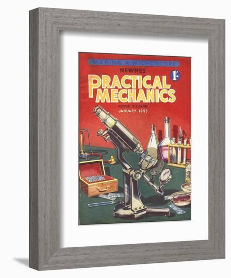 Practical Mechanics, Microscopes, Chemistry Sets Magazine, UK, 1953-null-Framed Giclee Print