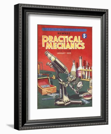 Practical Mechanics, Microscopes, Chemistry Sets Magazine, UK, 1953-null-Framed Giclee Print