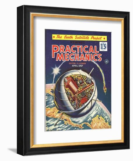 Practical Mechanics, Visions of the Future, Satellites and Space Exploration Magazine, UK, 1950-null-Framed Giclee Print