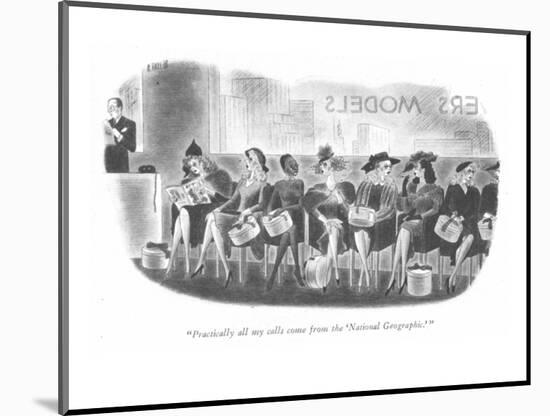 "Practically all my calls come from the 'National Geographic.' " - New Yorker Cartoon-Richard Taylor-Mounted Premium Giclee Print
