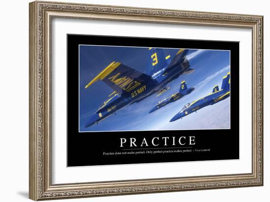 Practice: Inspirational Quote and Motivational Poster-null-Framed Photographic Print