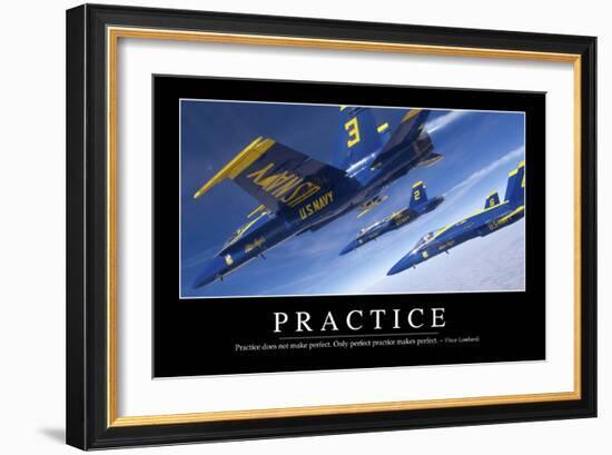 Practice: Inspirational Quote and Motivational Poster-null-Framed Photographic Print