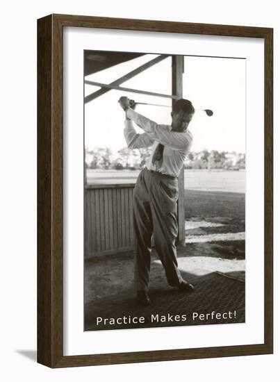 Practice Makes Perfect, Golfing-null-Framed Art Print