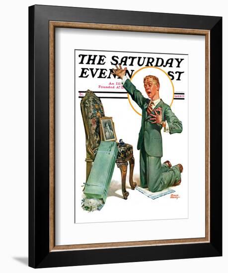 "Practice Proposal," Saturday Evening Post Cover, April 30, 1927-Frederic Stanley-Framed Giclee Print