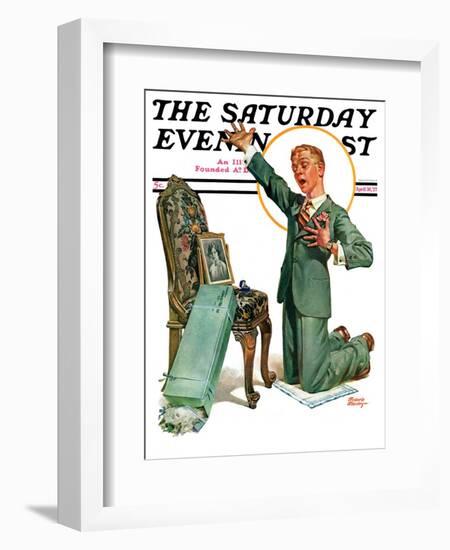 "Practice Proposal," Saturday Evening Post Cover, April 30, 1927-Frederic Stanley-Framed Giclee Print