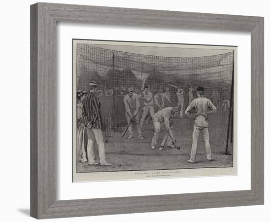 Practising in the Nets at Lord's-Arthur Hopkins-Framed Giclee Print