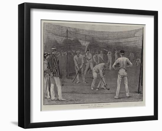 Practising in the Nets at Lord's-Arthur Hopkins-Framed Giclee Print