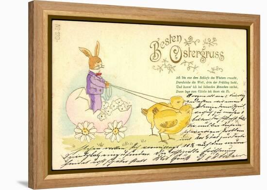 Präge Frohe Ostern, Osterhase, Küken, Ei Als Kutsche-null-Framed Premier Image Canvas