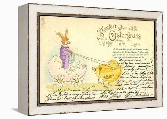 Präge Frohe Ostern, Osterhase, Küken, Ei Als Kutsche-null-Framed Premier Image Canvas