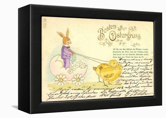 Präge Frohe Ostern, Osterhase, Küken, Ei Als Kutsche-null-Framed Premier Image Canvas