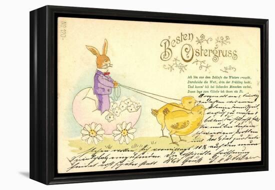 Präge Frohe Ostern, Osterhase, Küken, Ei Als Kutsche-null-Framed Premier Image Canvas