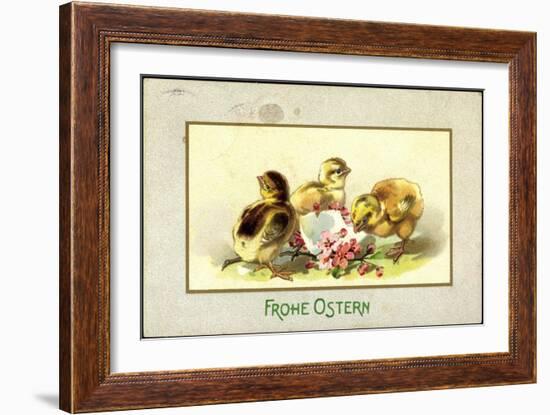 Präge Glückwunsch Ostern, Küken Beim Schlüpfen-null-Framed Giclee Print