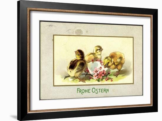 Präge Glückwunsch Ostern, Küken Beim Schlüpfen-null-Framed Giclee Print