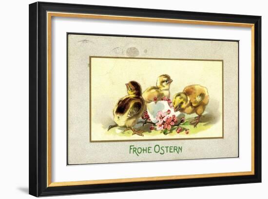 Präge Glückwunsch Ostern, Küken Beim Schlüpfen-null-Framed Giclee Print