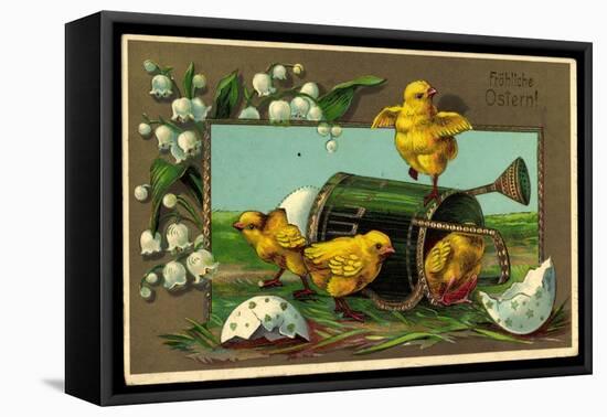 Präge Glückwunsch Ostern, Küken Mit Gießkanne-null-Framed Premier Image Canvas
