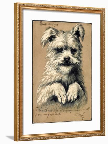 Präge Hund, Hund Auf Zwei Beinen-null-Framed Giclee Print