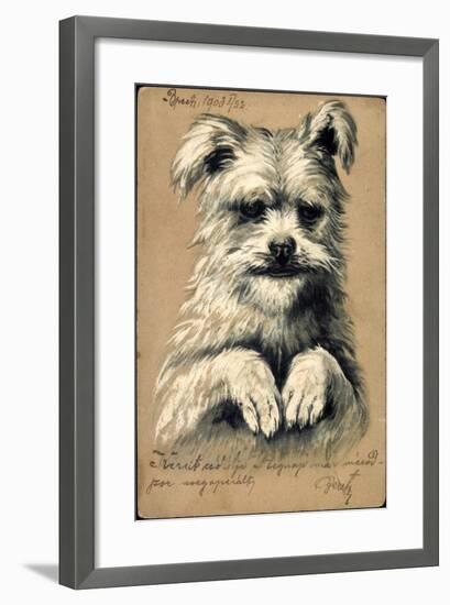 Präge Hund, Hund Auf Zwei Beinen-null-Framed Giclee Print