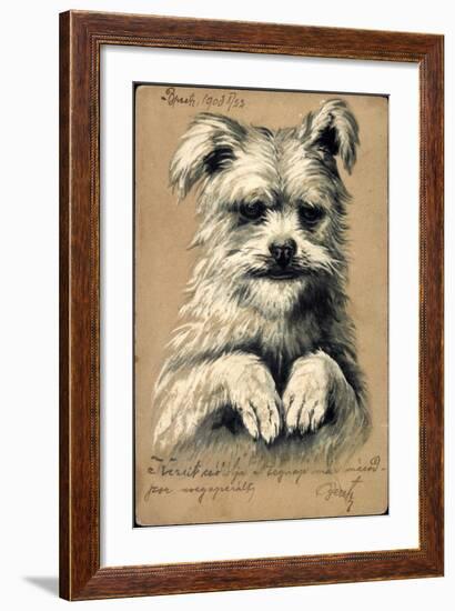 Präge Hund, Hund Auf Zwei Beinen-null-Framed Giclee Print