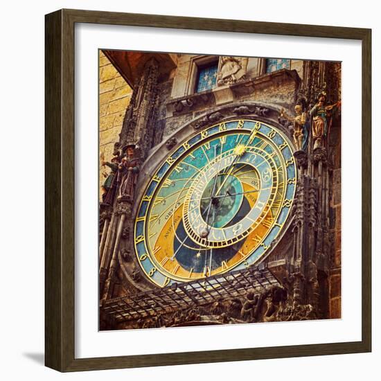Prague Astronomical Clock . Instagram Filter Effect-scorpp-Framed Photographic Print